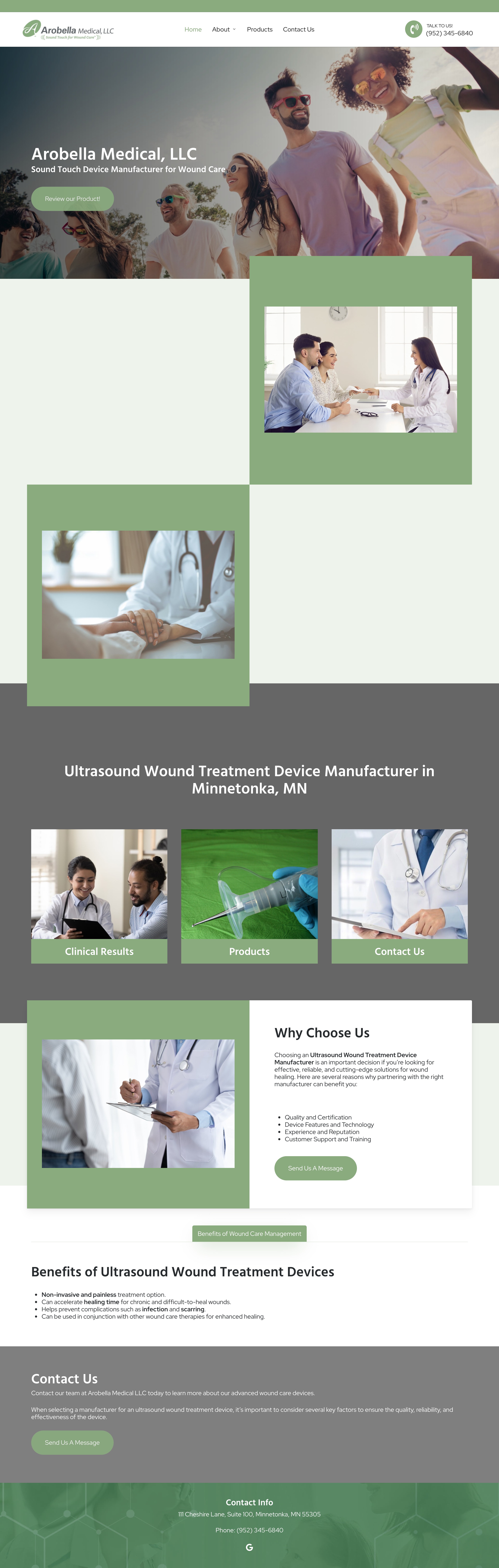 Arobella Medical website screenshot