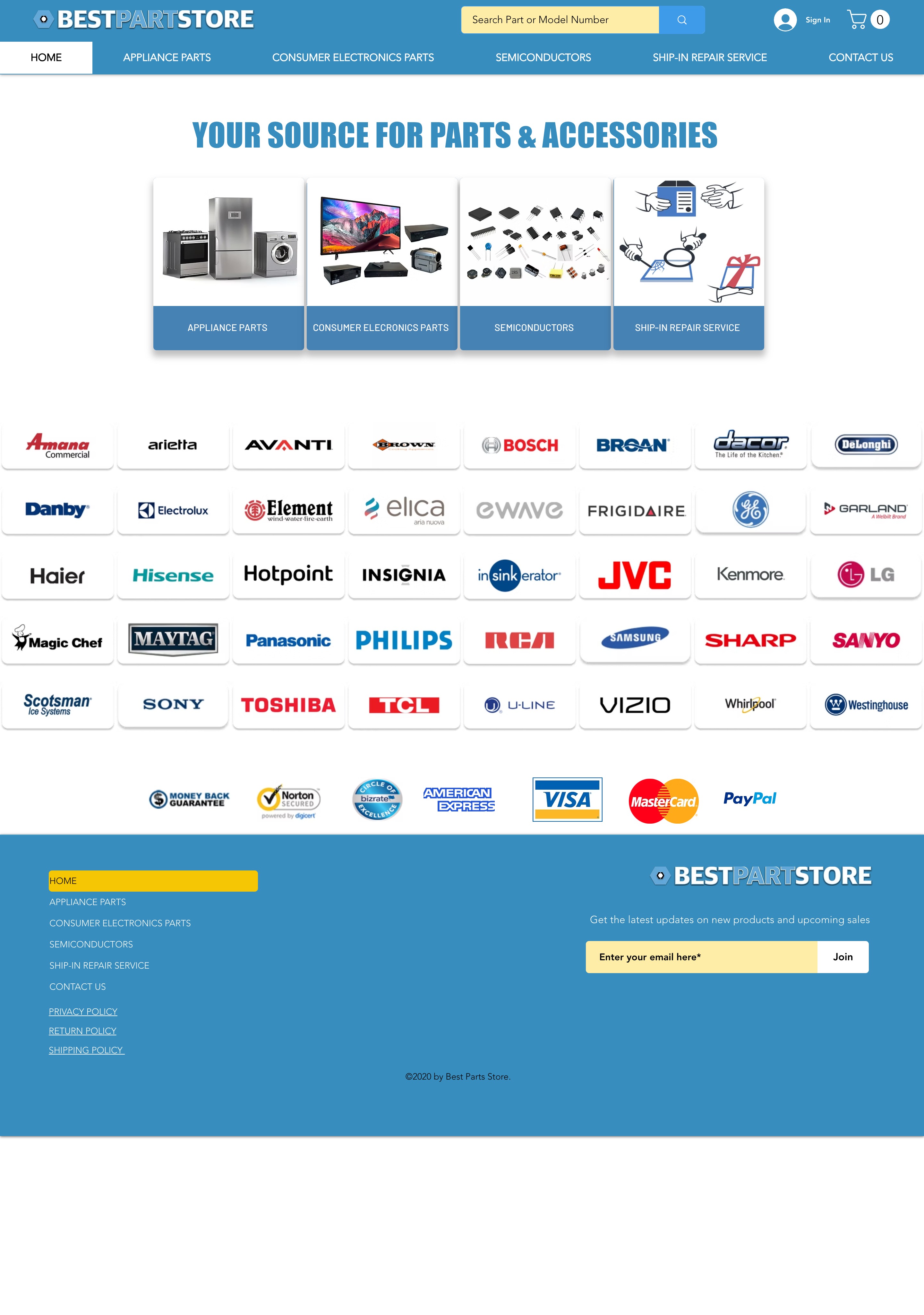 OnePartStore website screenshot