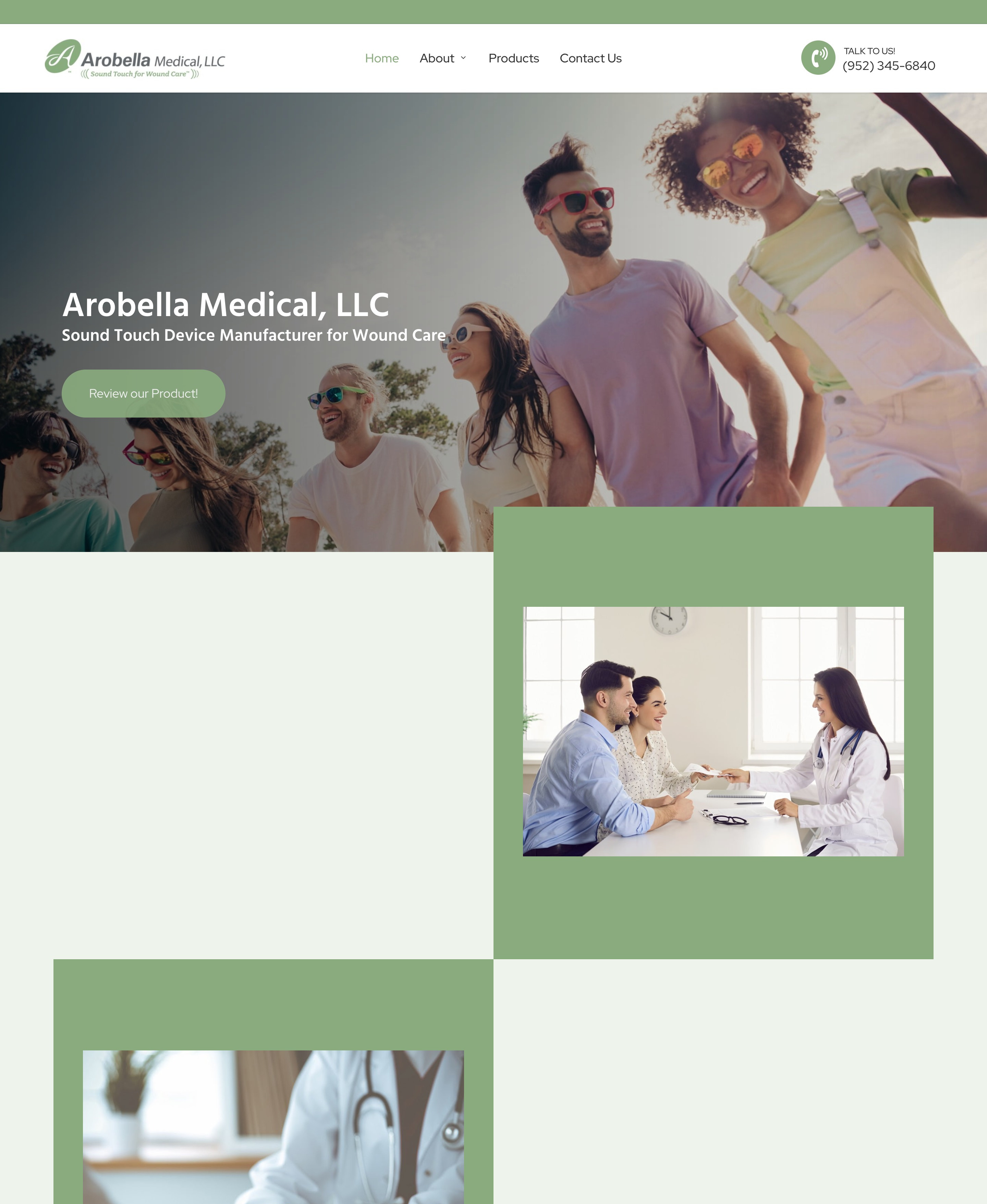 Arobella Medical website screenshot