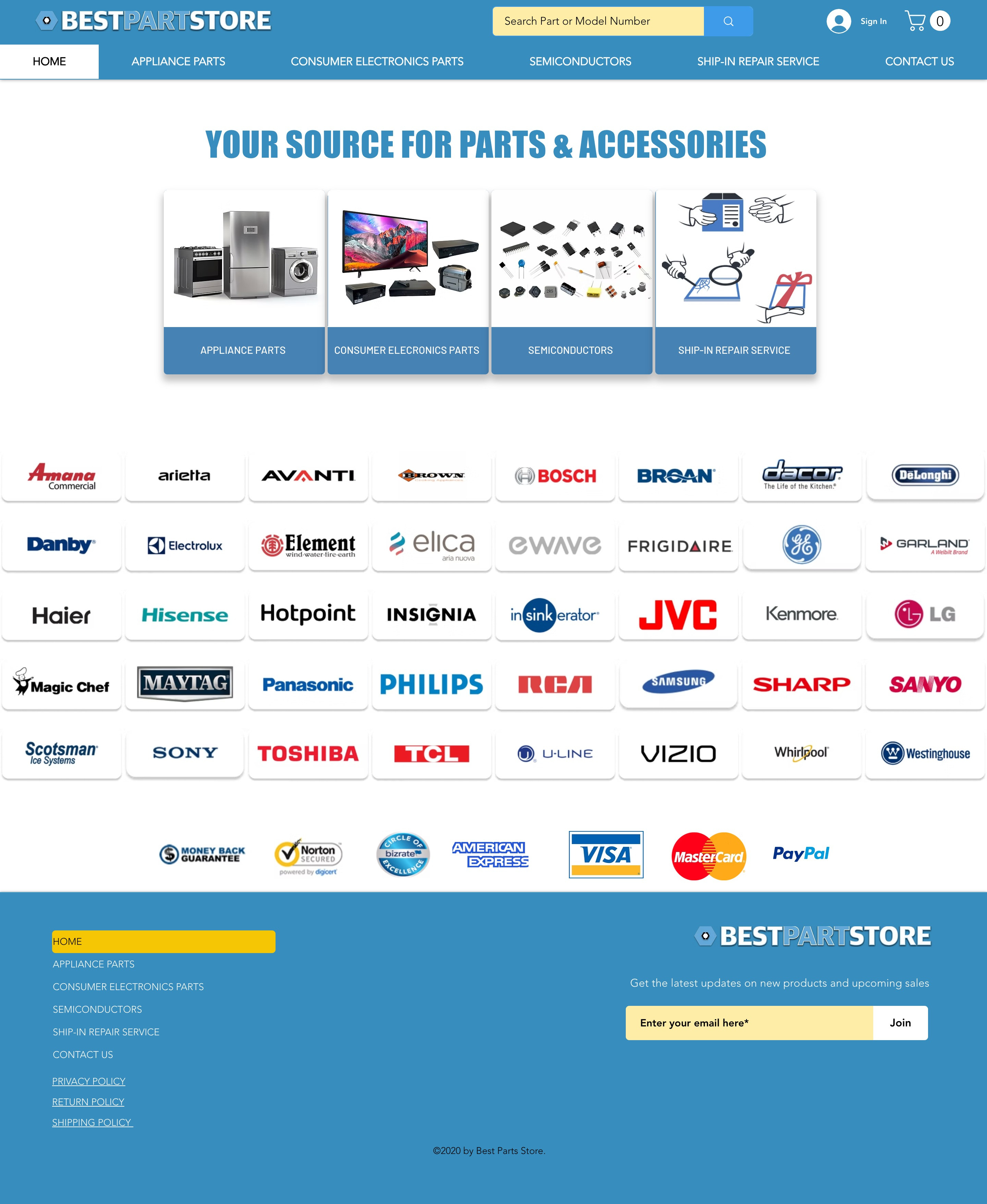 OnePartStore website screenshot