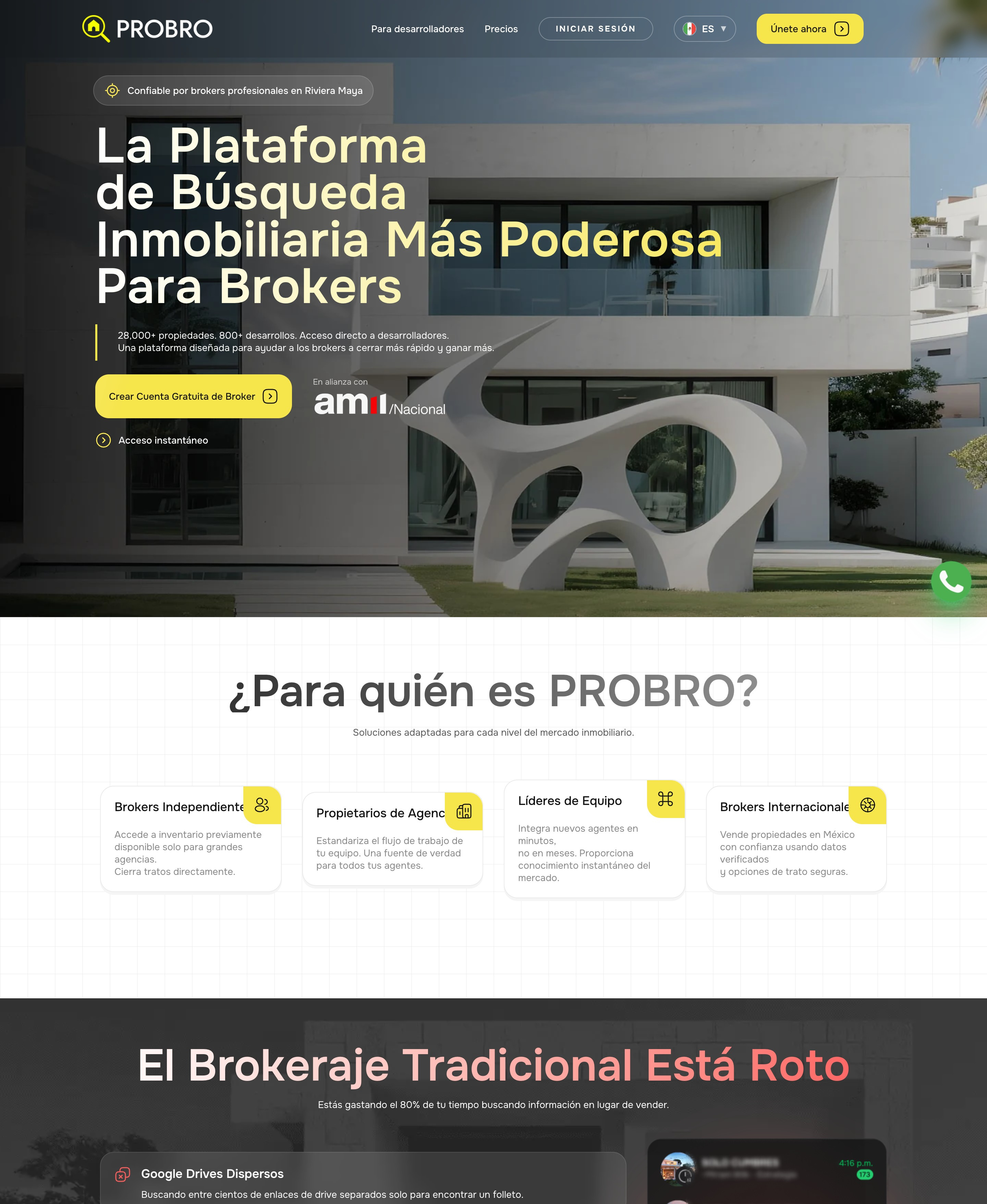 PROBRO website screenshot