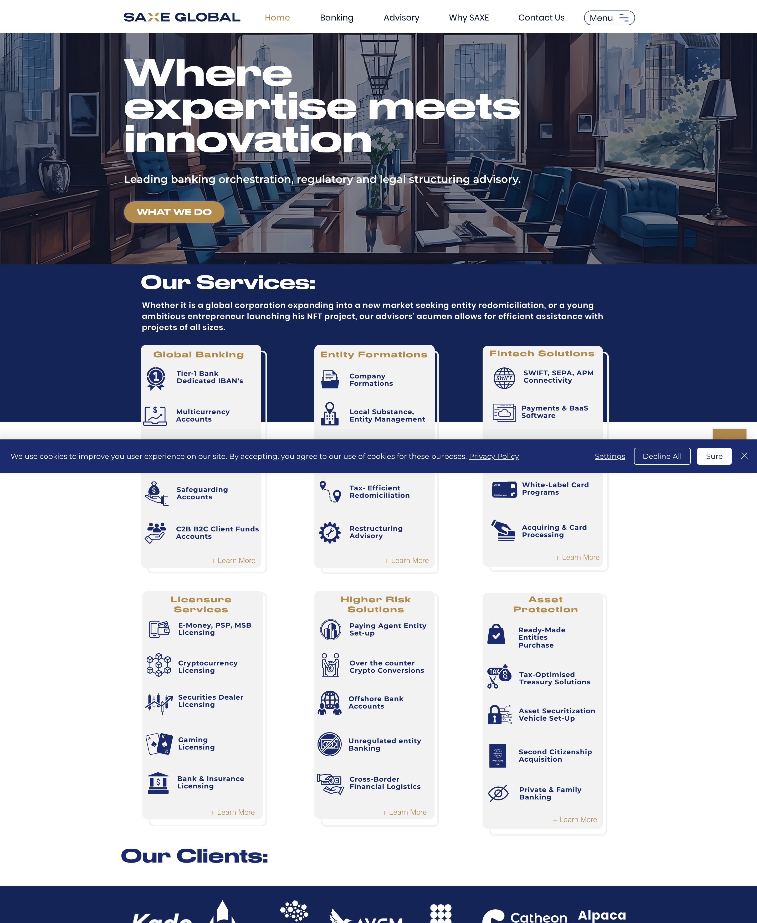 Saxe Global website screenshot