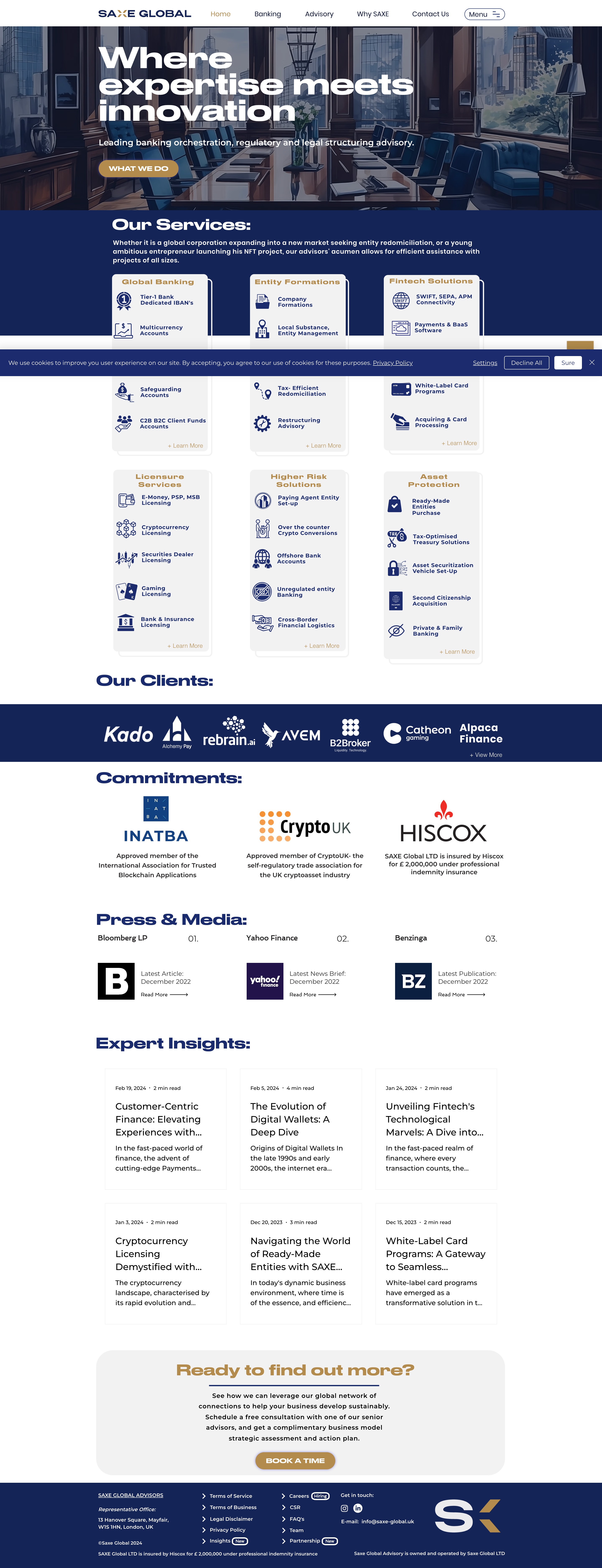 Saxe Global website screenshot